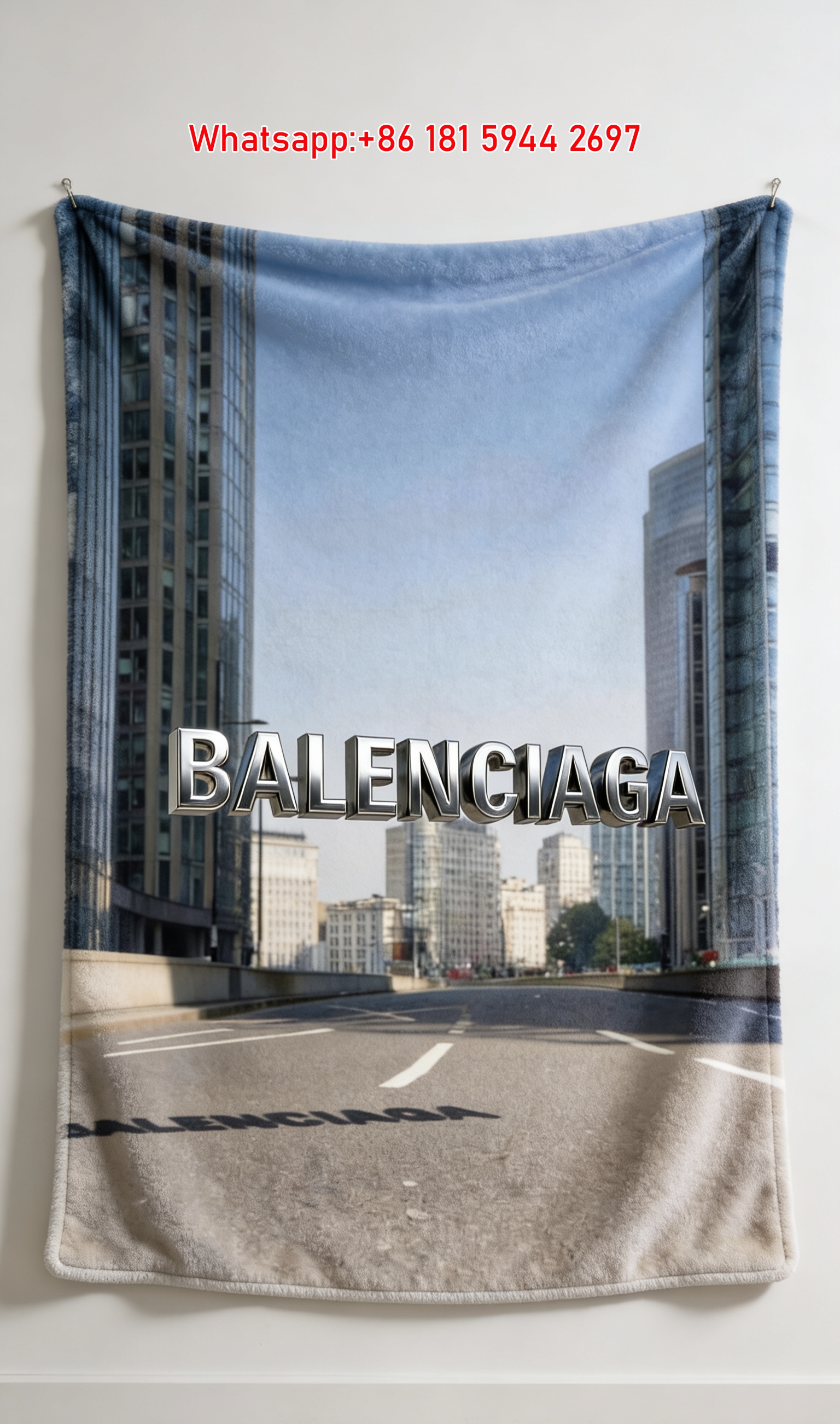 Balenciaga Flannel Sofa Throw Blanket for Wall Hanging Decor BA071
